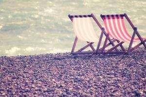 photography, Water, Coast, Beach, Sea, Deck chairs