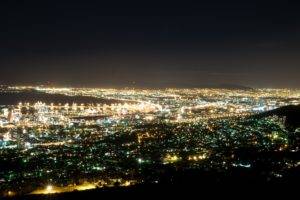 photography, Cityscape, Night, Lights, City, Cape Town, South Africa, Water, Sea, Urban