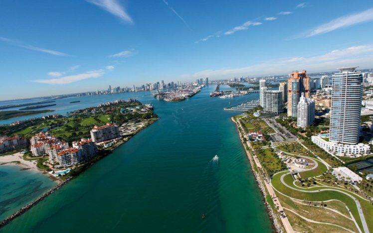 photography, Water, Sea, Building, Urban, City, Cityscape, Miami HD Wallpaper Desktop Background