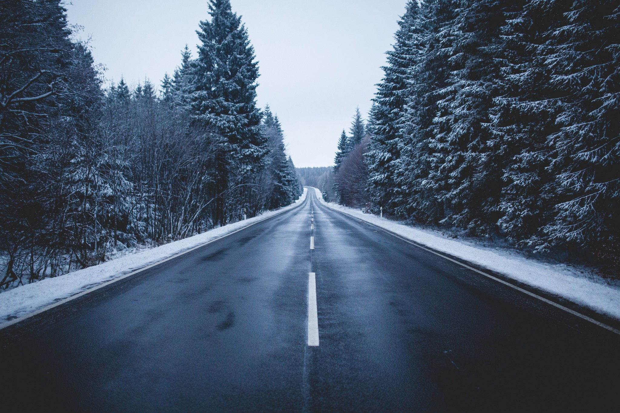 road, Winter, Snow Wallpaper