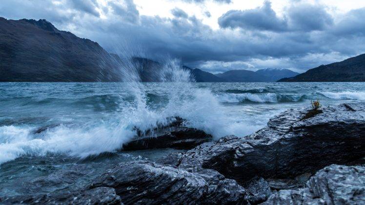 water, Coast, Stone, Waves, Mountain HD Wallpaper Desktop Background
