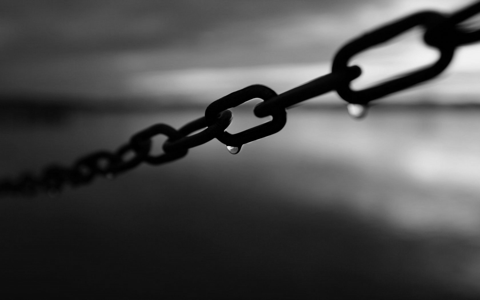 photography, Water, Sea, Depth of field, Monochrome, Chains, Water drops Wallpaper