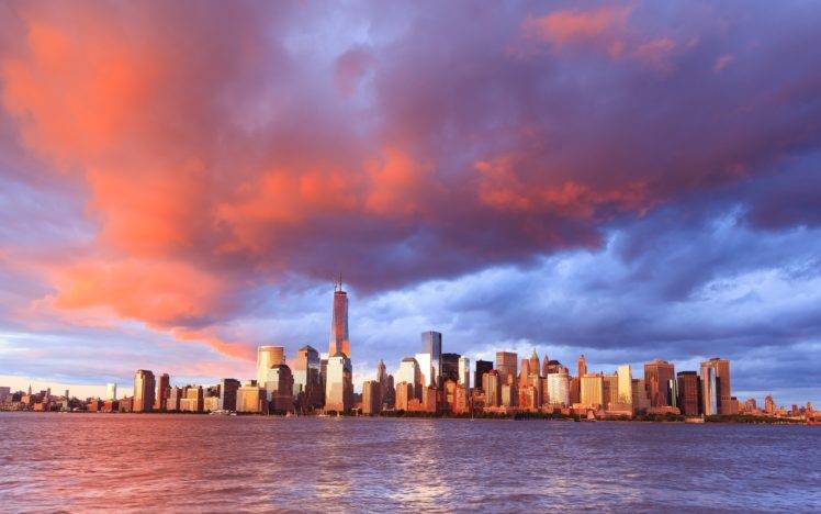 photography, Cityscape, City, New York City, Water, Sea, Skyscraper, Building HD Wallpaper Desktop Background