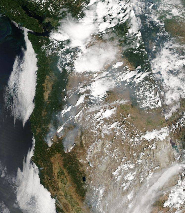 Earth, California, Washington state, Oregon, Nevada, Idaho, Montana, Satellite imagery, Clouds, NASA, Operational Land Imager, Earth Observatory HD Wallpaper Desktop Background