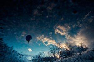 sky, Hot air balloons, Clouds