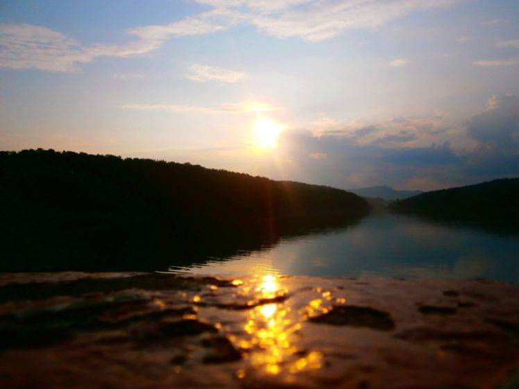 lake, Sunset, Serbia HD Wallpaper Desktop Background