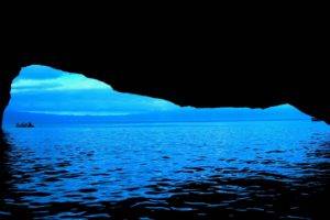 photography, Water, Sea, Cave, Boat