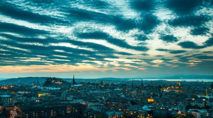 Scotland, Edinburgh, City, Cityscape, Clouds, UK, Street HD Wallpaper Desktop Background