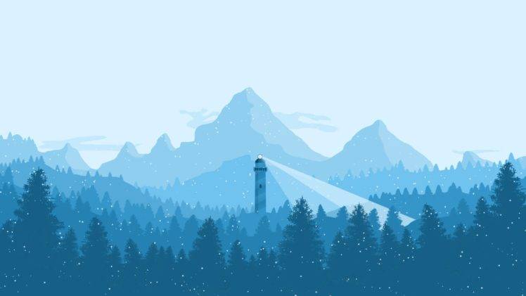 winter, Blue, Mountain, Lighthouse HD Wallpaper Desktop Background