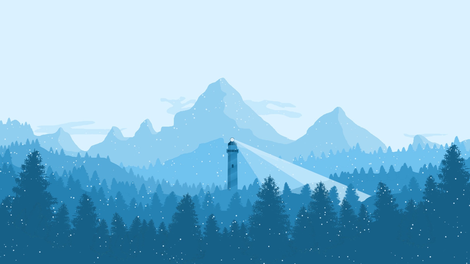 winter, Blue, Mountain, Lighthouse Wallpaper