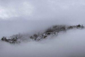 mountain, Snow, Montana, Mist, Clouds