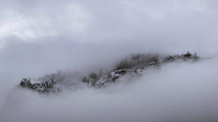 mountain, Snow, Montana, Mist, Clouds HD Wallpaper Desktop Background