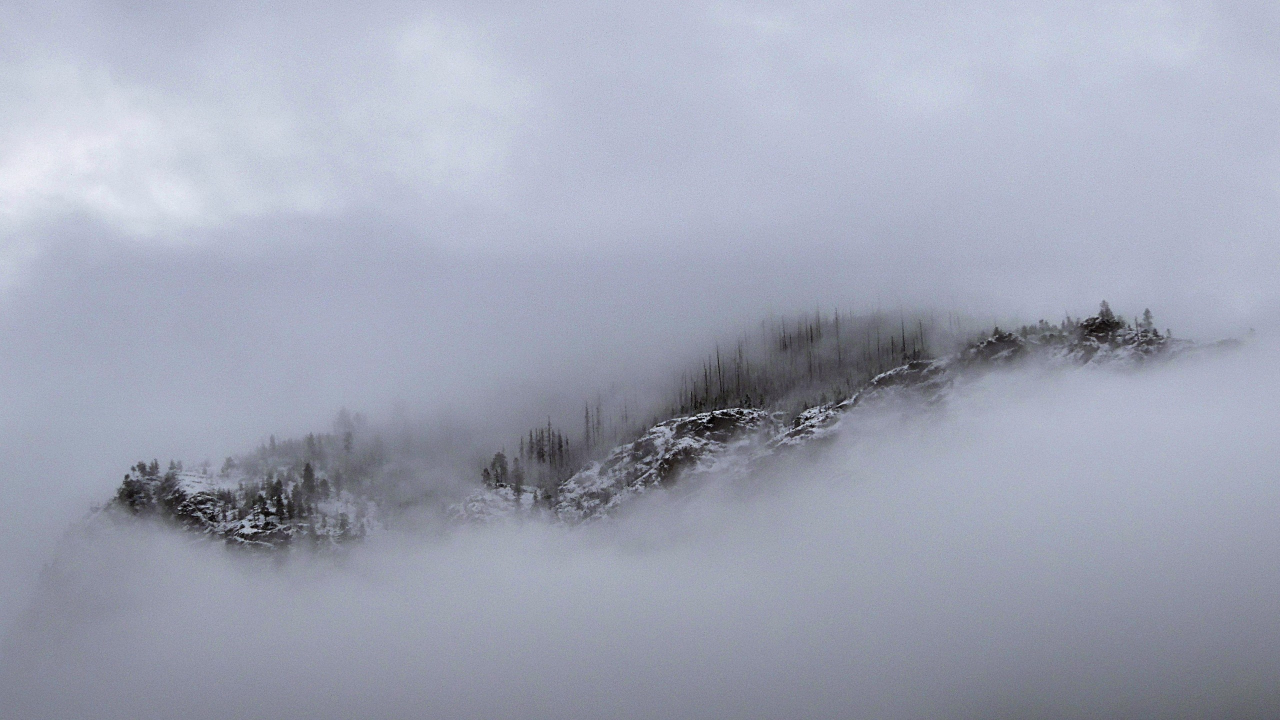 mountain, Snow, Montana, Mist, Clouds Wallpaper