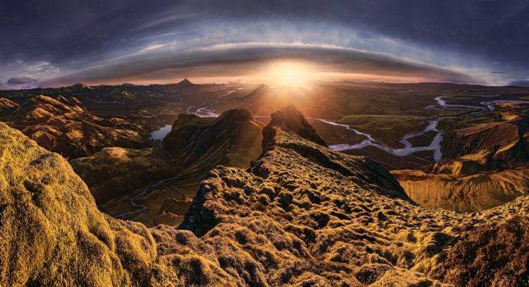 sunset, Iceland, River HD Wallpaper Desktop Background