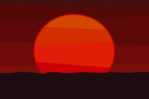 drawing, Sunset, Orange, Minimalism