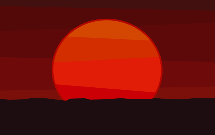 drawing, Sunset, Orange, Minimalism HD Wallpaper Desktop Background