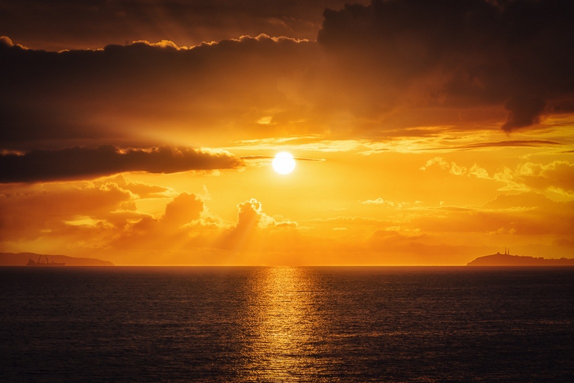 sunset, Sea Wallpaper