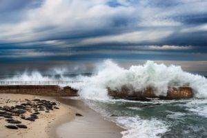sea, Waves, Coast, California