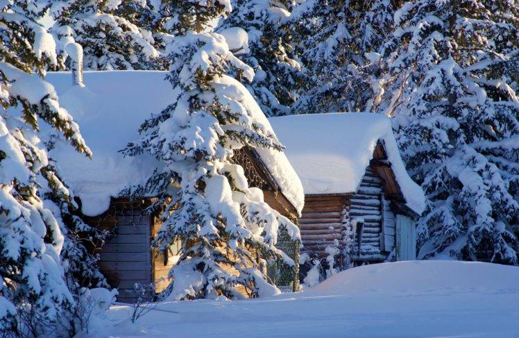 winter, Snow, Seasons, Hut HD Wallpaper Desktop Background