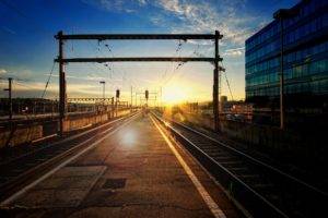 photography, Urban, Railway, Train station, Sunset