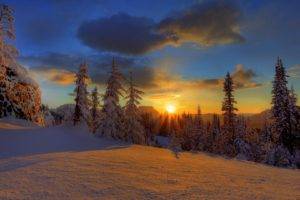 winter, Evening, Polar night, Finland