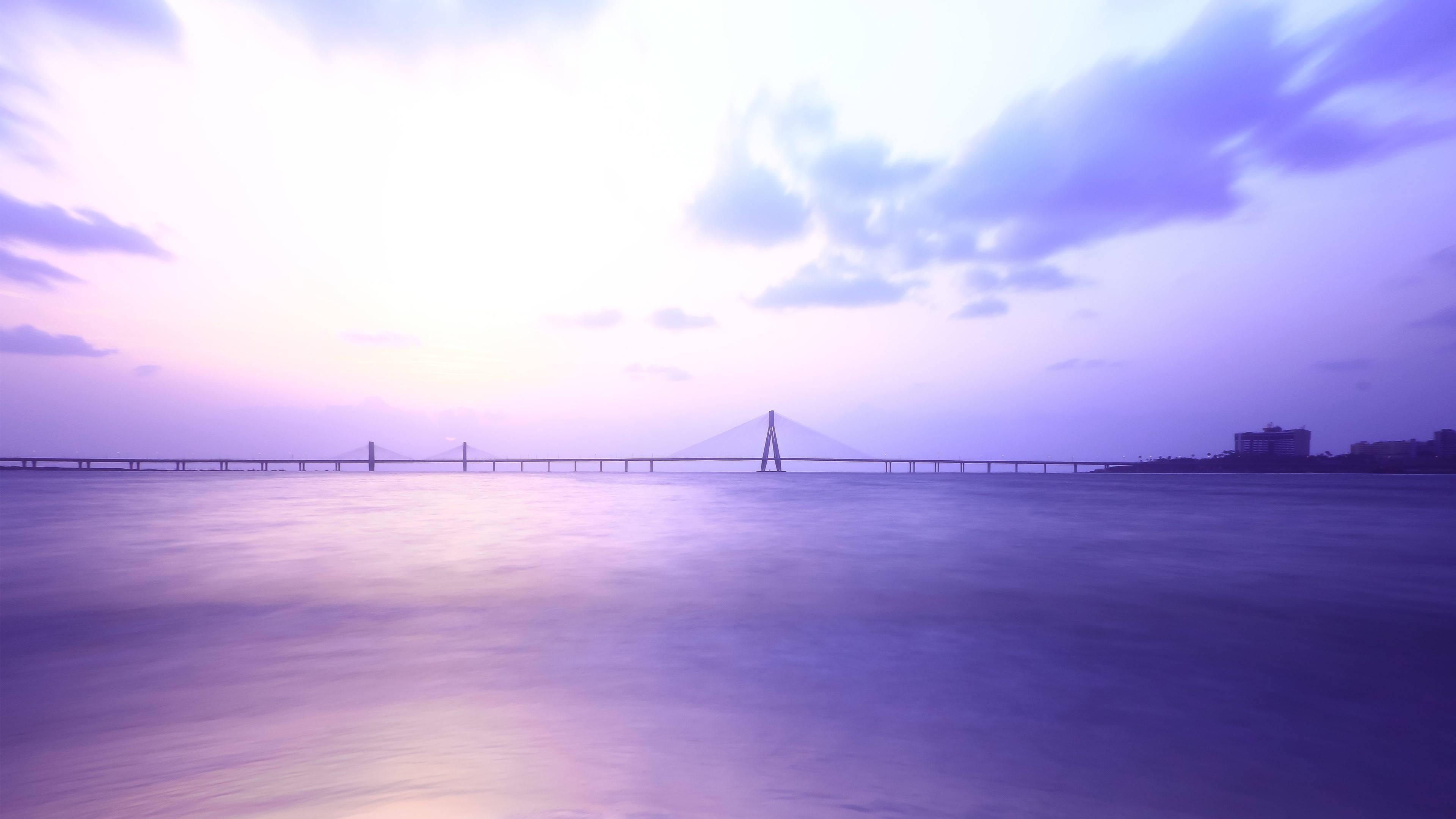 mumbai, Sea, Clouds, Bridge Wallpaper