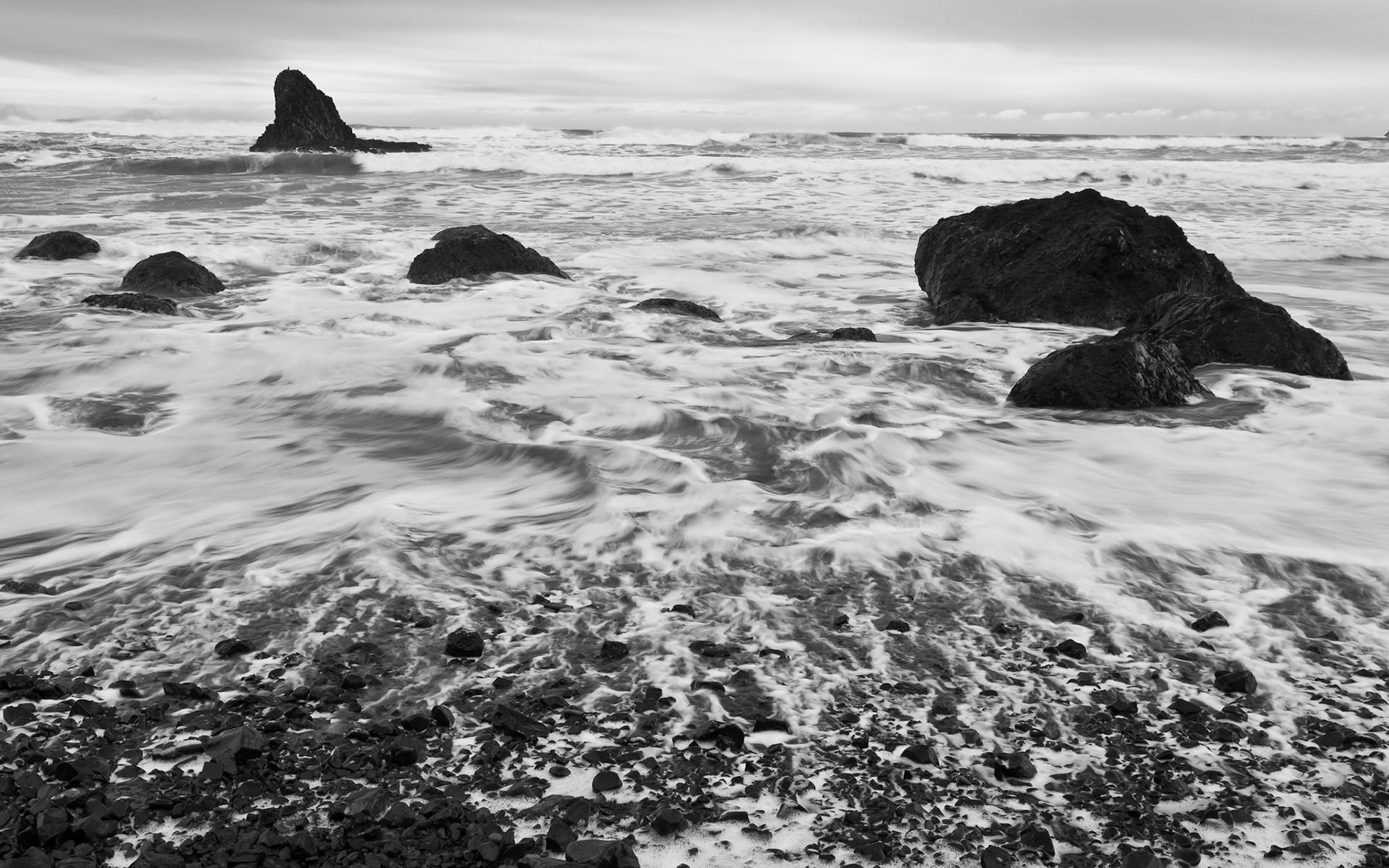 photography, Water, Sea, Coast, Rock, Monochrome Wallpaper