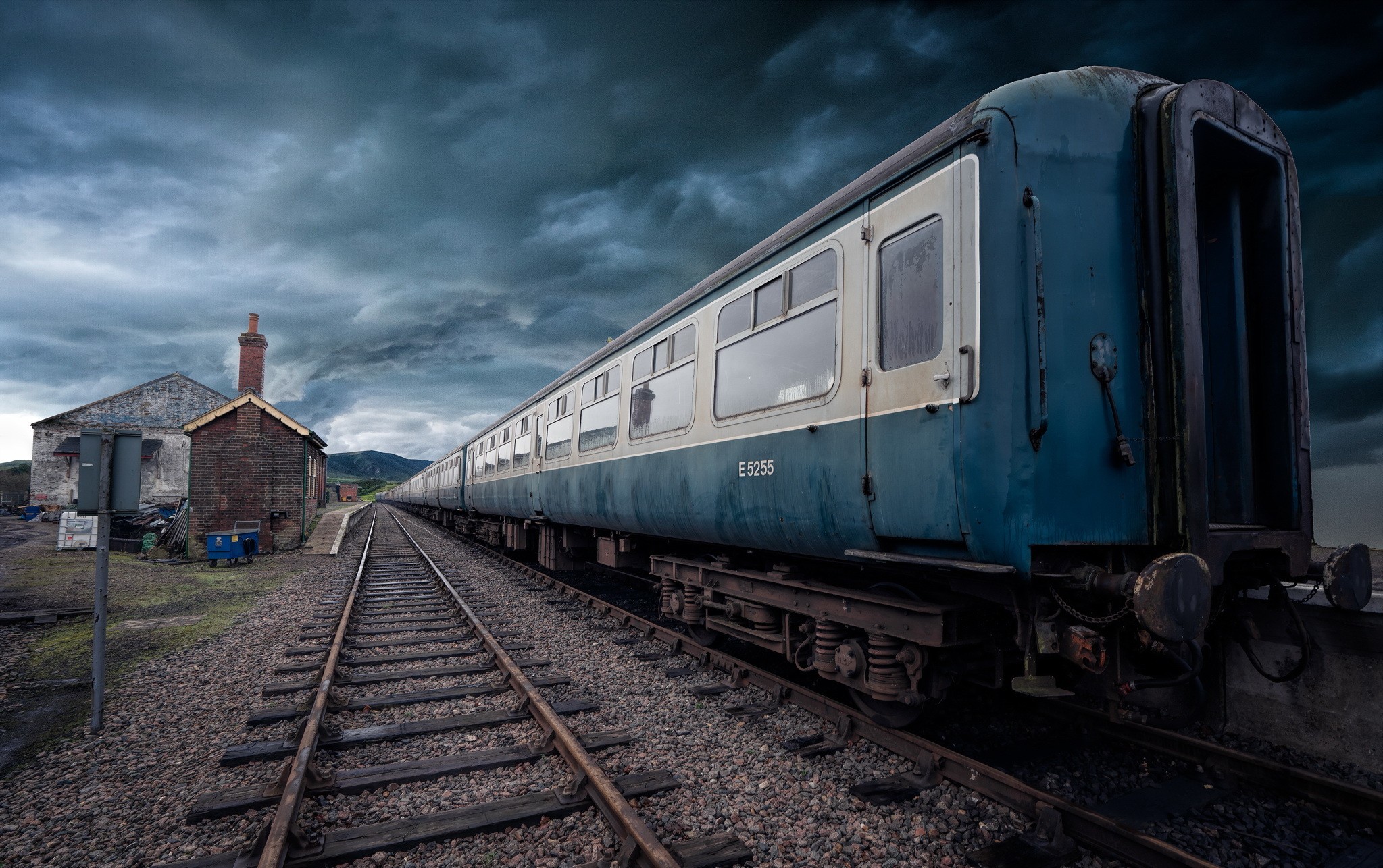 train, Clouds, Vehicle Wallpaper