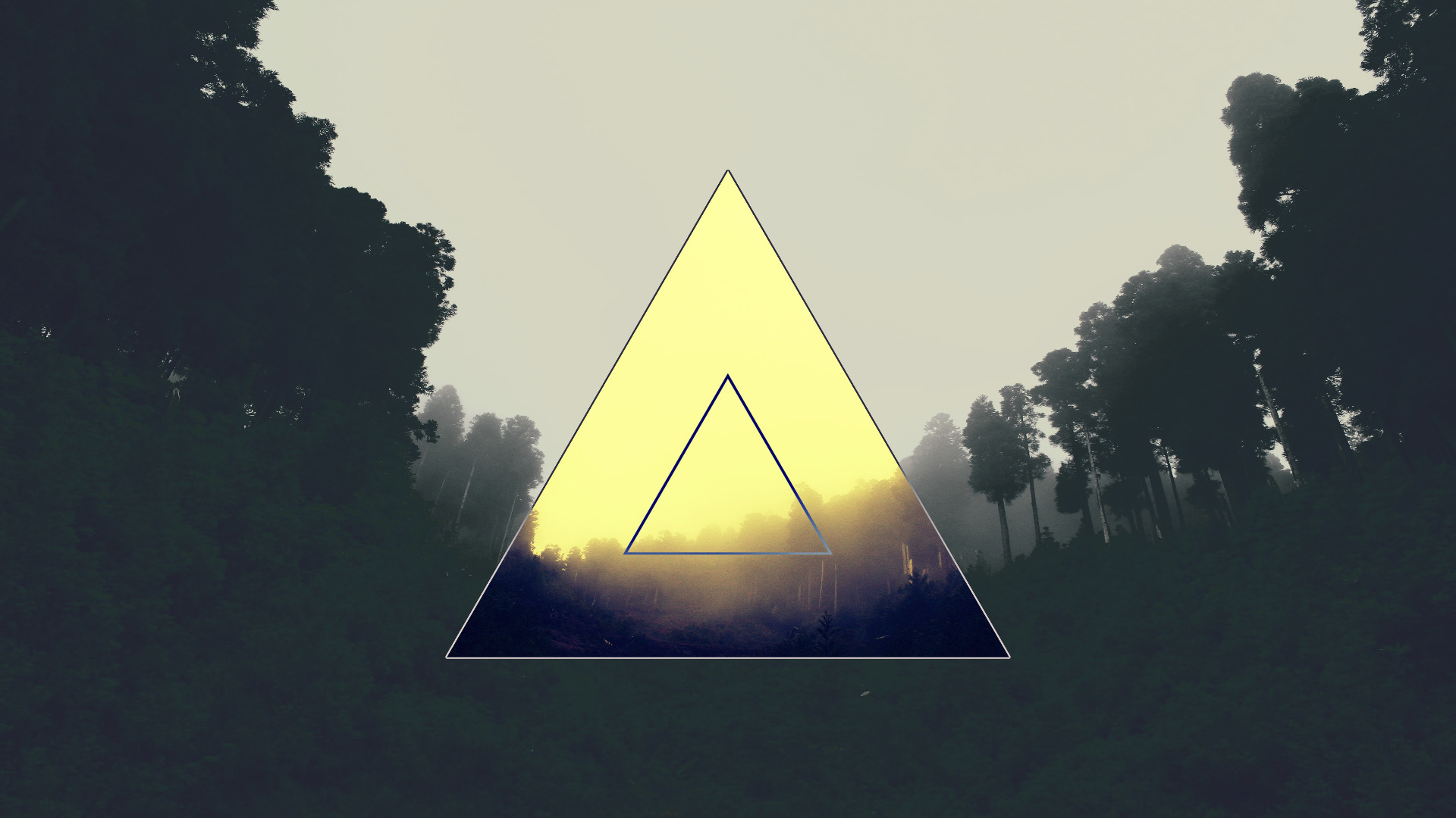 triangle, Forest, Polyscape Wallpaper