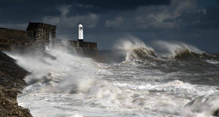 lighthouse, Coast, Waves, Sea HD Wallpaper Desktop Background