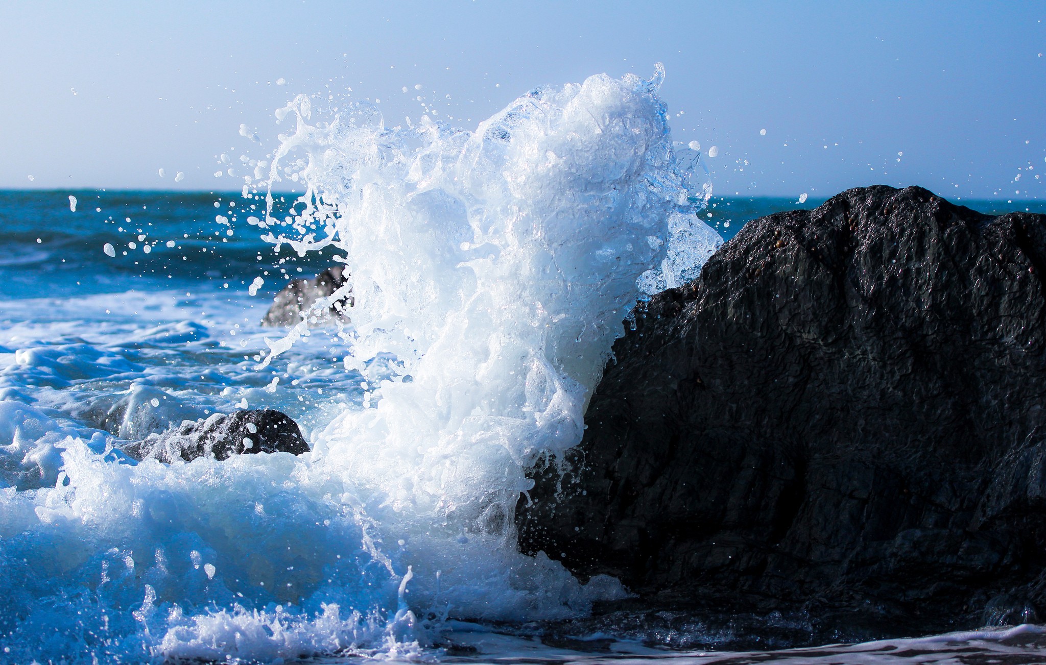 waves, Rock, Sea Wallpaper