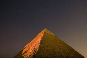 Gize, Pyramid, Pyramids of Giza, Egypt, Sky, Night, Stars, Bricks