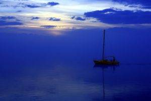 sea, Blue, Water, Boat