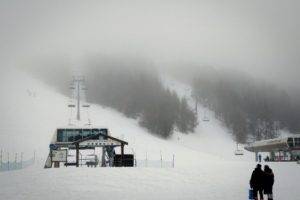 skis, Clouds, Mist, Winter