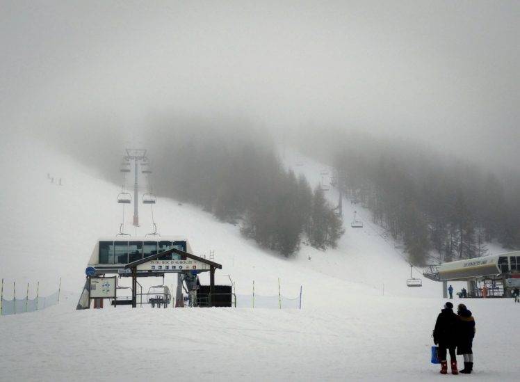 skis, Clouds, Mist, Winter HD Wallpaper Desktop Background