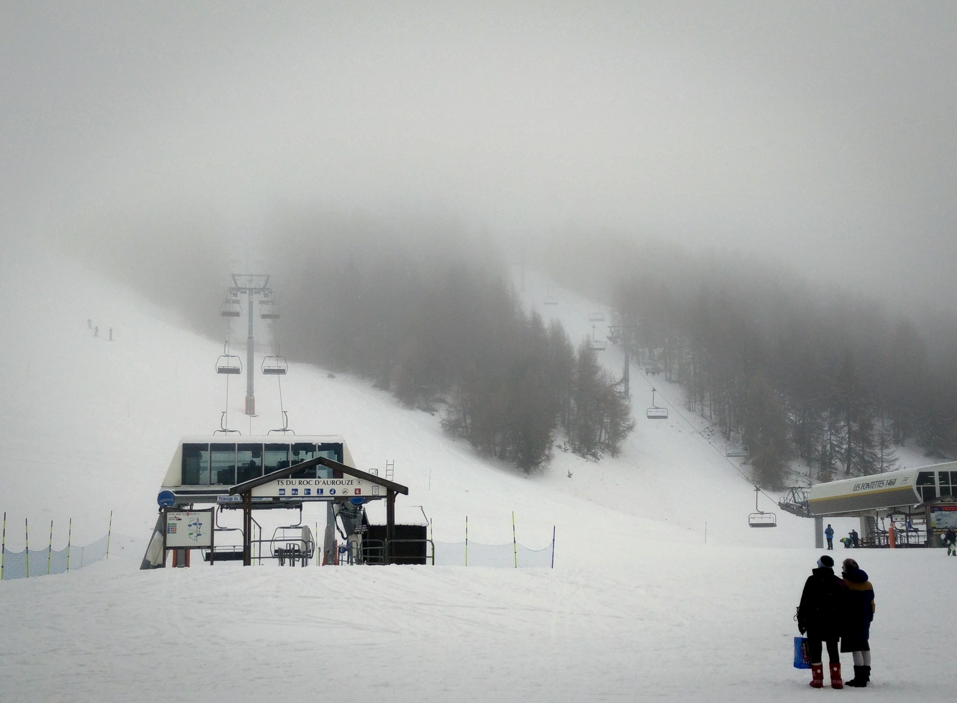 skis, Clouds, Mist, Winter Wallpaper