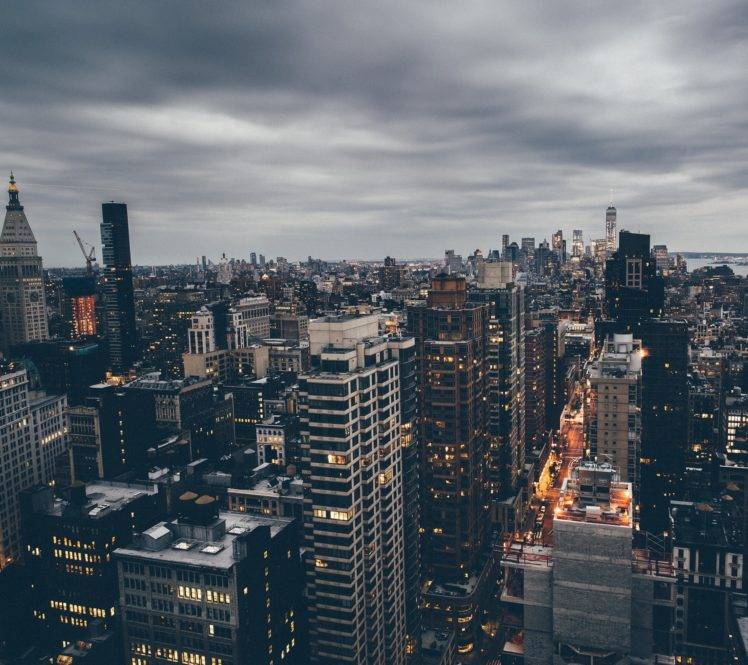city, Building, Clouds, Cityscape, Skyscraper, Overcast, New York City, Manhattan HD Wallpaper Desktop Background