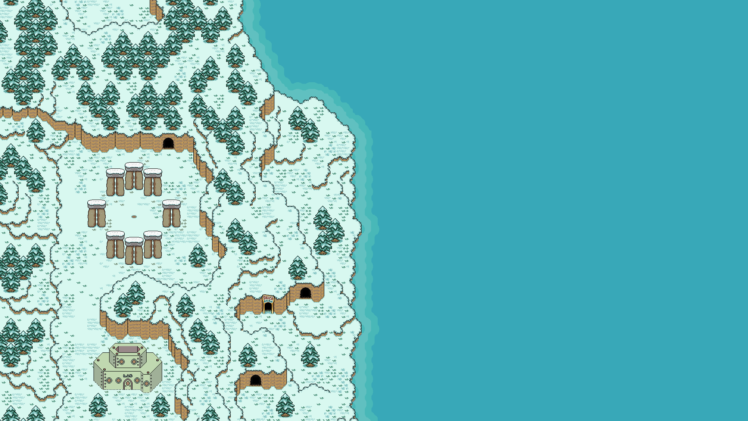 pixel art, Pixels, Snow, Sea, Trees, Earthbound HD Wallpaper Desktop Background