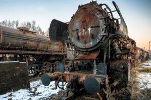 train, Wreck, Vehicle, Abandoned, Rust