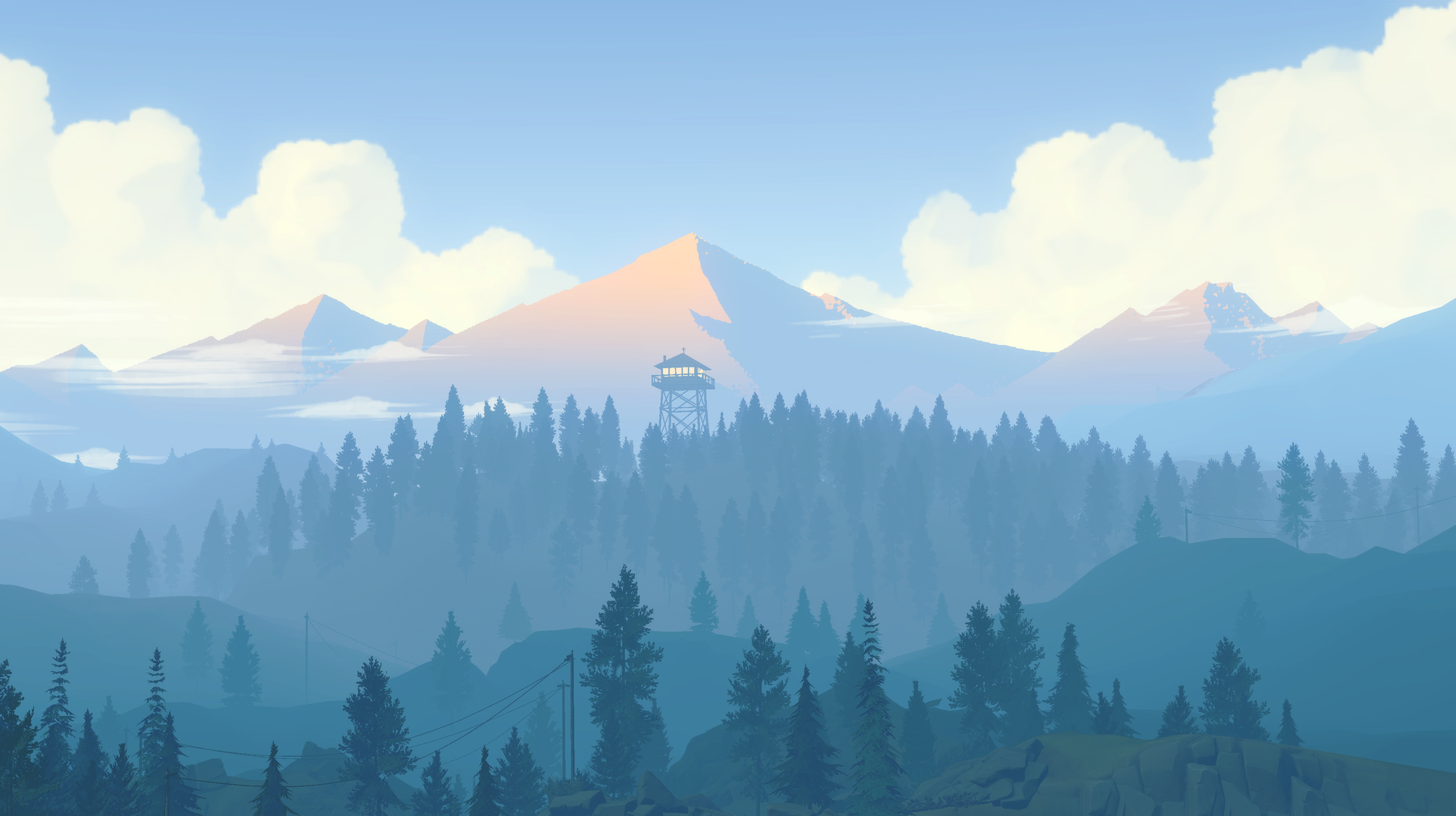 mountains, Forest, Artwork, Firewatch Wallpaper