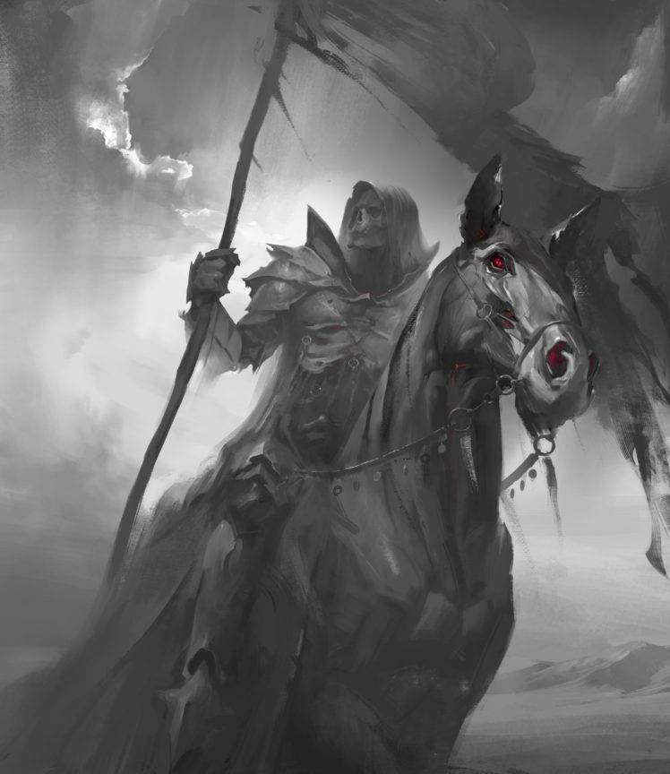 horseman, Drawing, Death, Monochrome HD Wallpaper Desktop Background