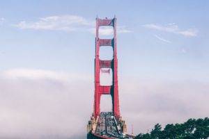 golden gate, Golden Gate Bridge, Clouds