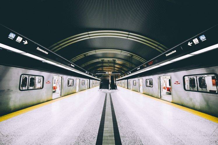 subway, Train, Vehicle, Symmetry, Urban, Toronto, Ontario, Canada HD Wallpaper Desktop Background