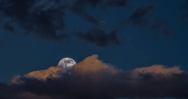 Moon, Clouds HD Wallpaper Desktop Background