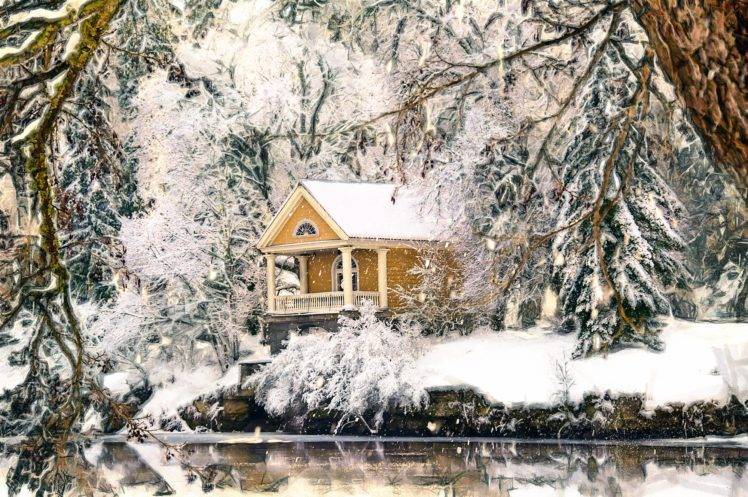 house, Winter, Snow HD Wallpaper Desktop Background