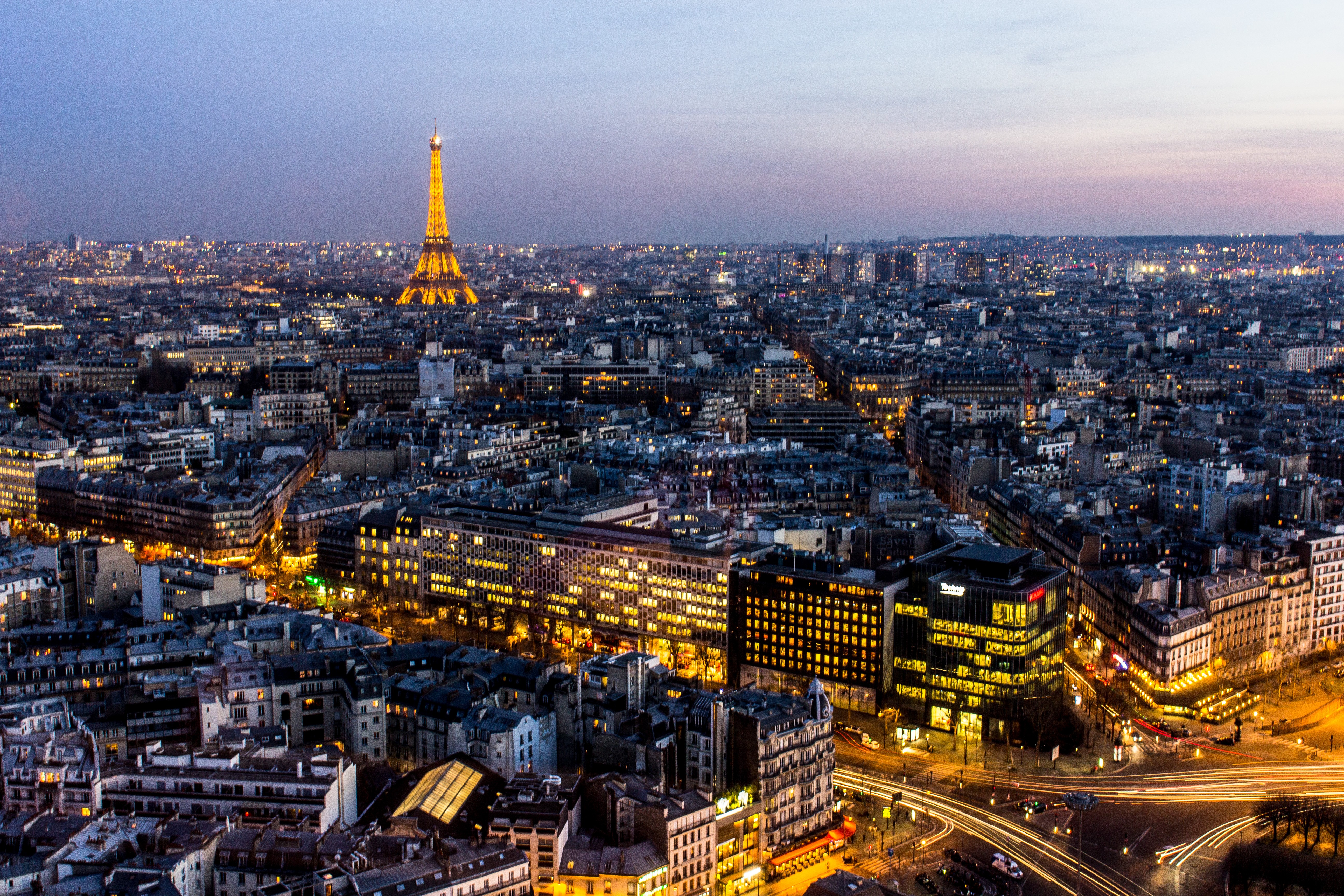 Paris, France, Night, Eiffel Tower, Long exposure, City, Cityscape, Urban, Architecture, Skyline, Street, Sunset, Lights Wallpaper
