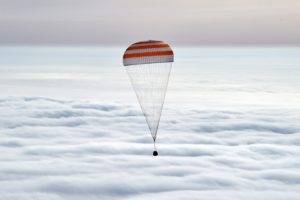 Roscosmos State Corporation, NASA, Soyuz, Parachutes, Clouds