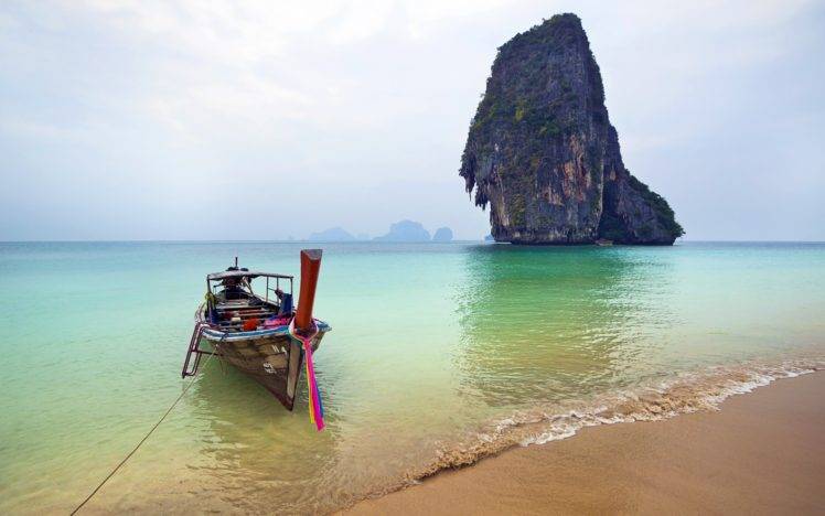 boat, Thailand, Beach HD Wallpaper Desktop Background