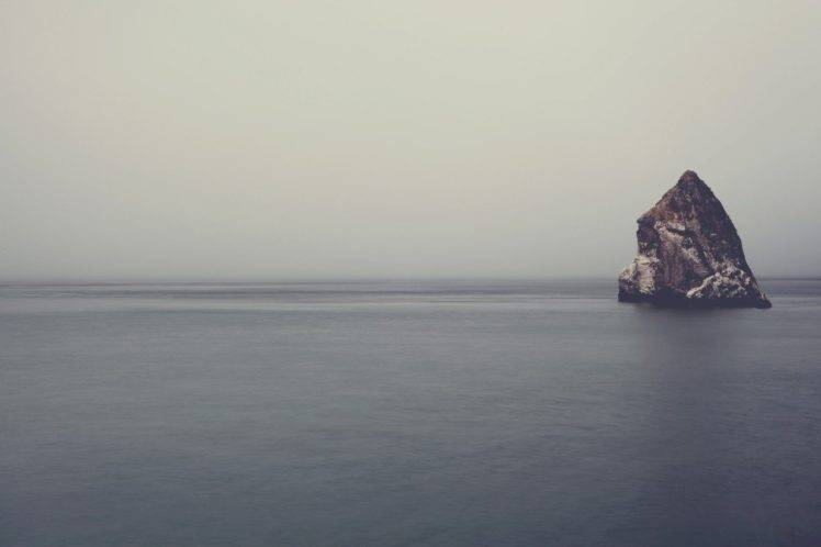 sea, Mist, Rock HD Wallpaper Desktop Background