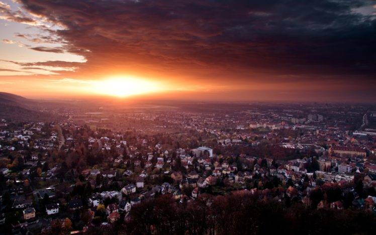 city, Sky, Sunset, Germany HD Wallpaper Desktop Background